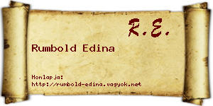 Rumbold Edina névjegykártya